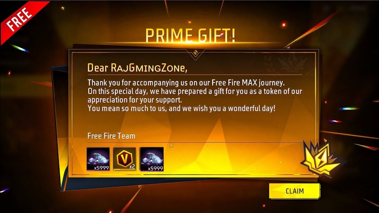 FREE 1000 Diamonds Birthday Gift Free Fire | Claim 1000 Diamond Redeem Free Fire