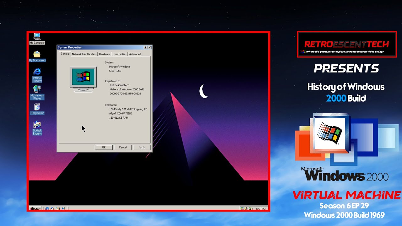 RetroescentTech VM Series Season 6 EP29 - Windows 2000 Build 1969 - History of Windows 2000 Build