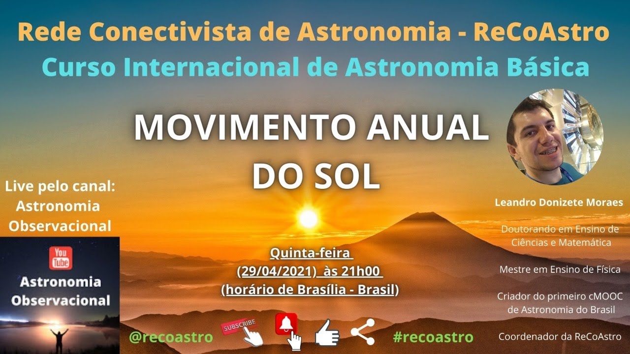 Movimento anual do Sol - Rede Conectivista de Astronomia - ReCoAstro