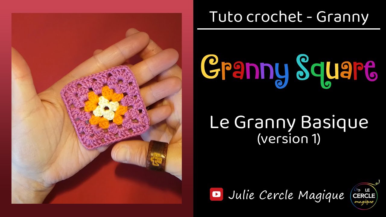 🧶Tuto granny square facile - carré au crochet ❤️