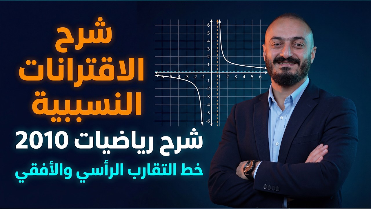 شرح الاقترانات النسبية - شرح رياضيات 2010 -  خط التقارب الرأسي والأفقي