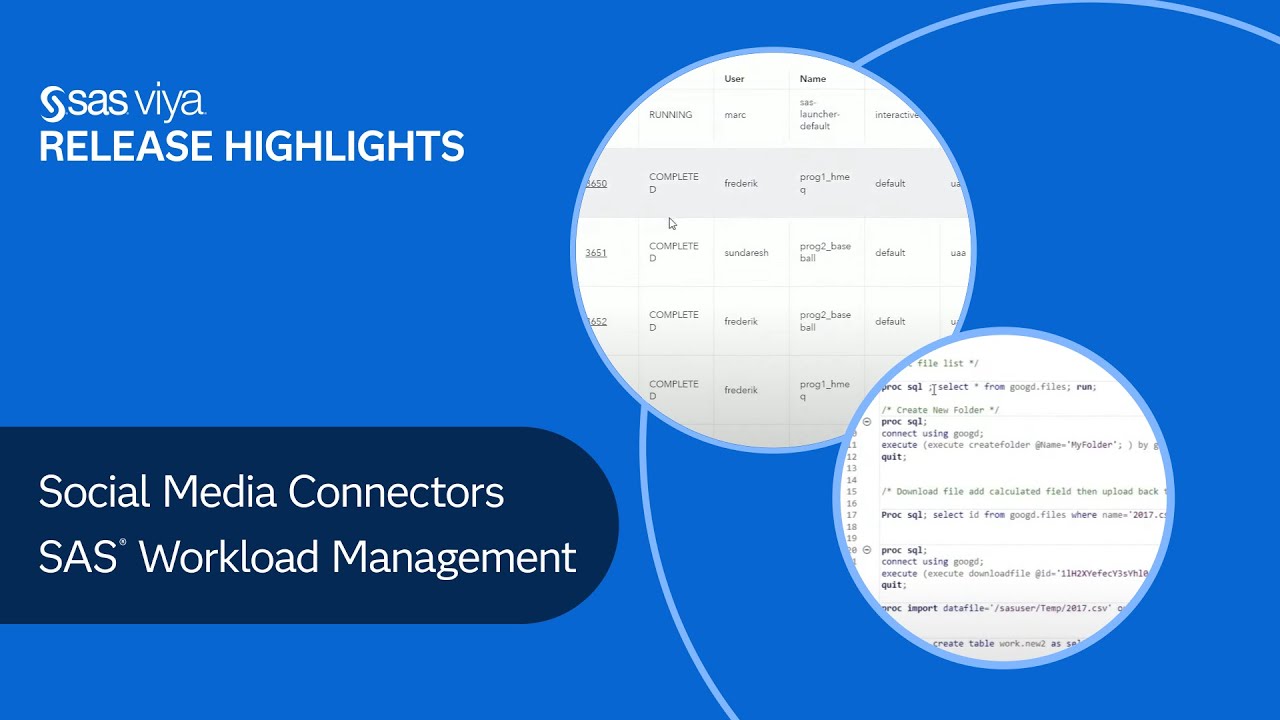 Social Media Connectors, SAS Workload Management | SAS Viya 2021.2.1