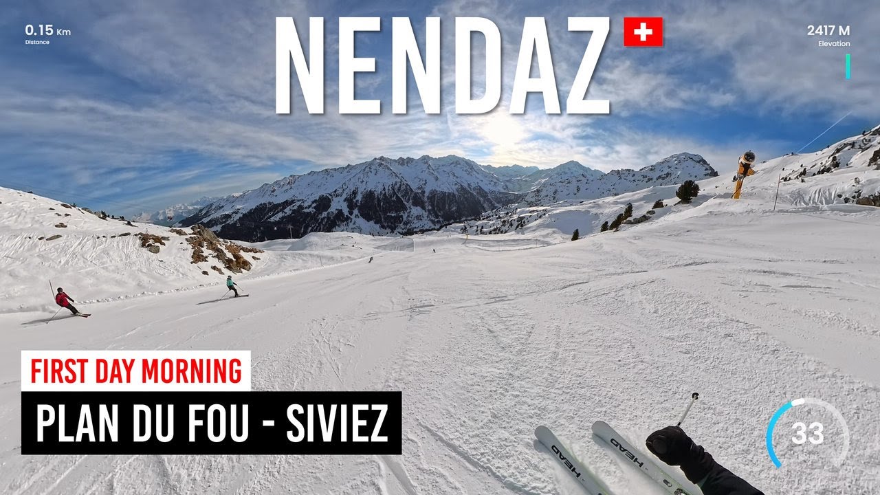 First run of the day from different perspective in Verbier 4 Vallées with Insta360 X5.