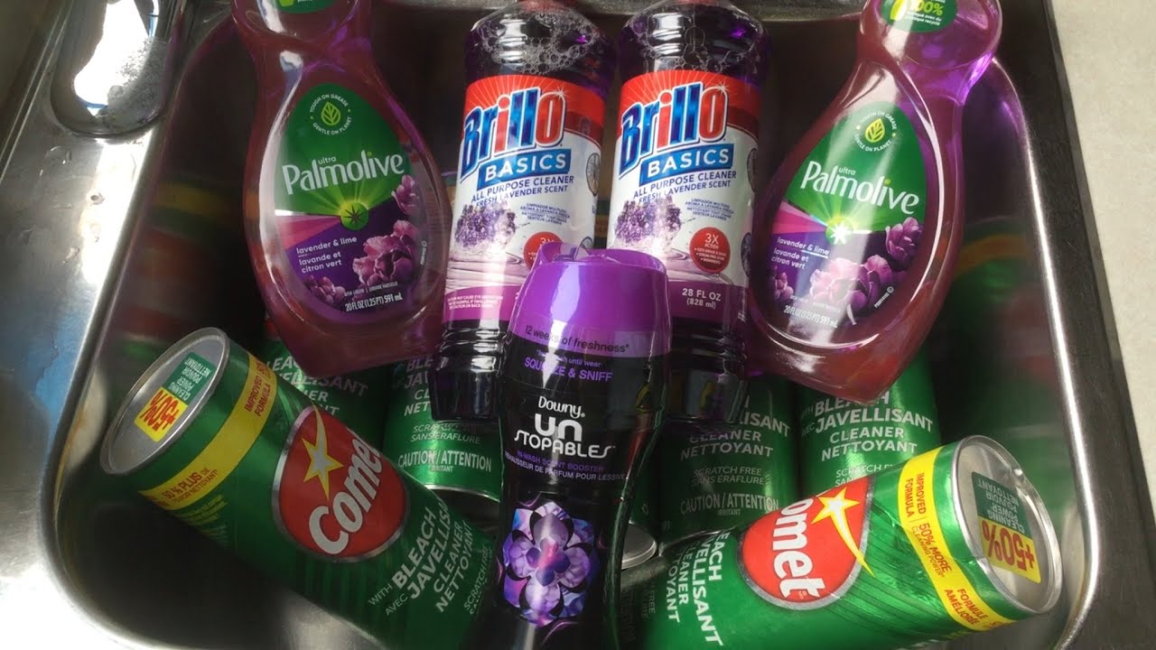 Paste to Thick to Crumbles: Lavender Brillo, 23 cans of Comet 💫, Dish soap, & Scent boosters paste
