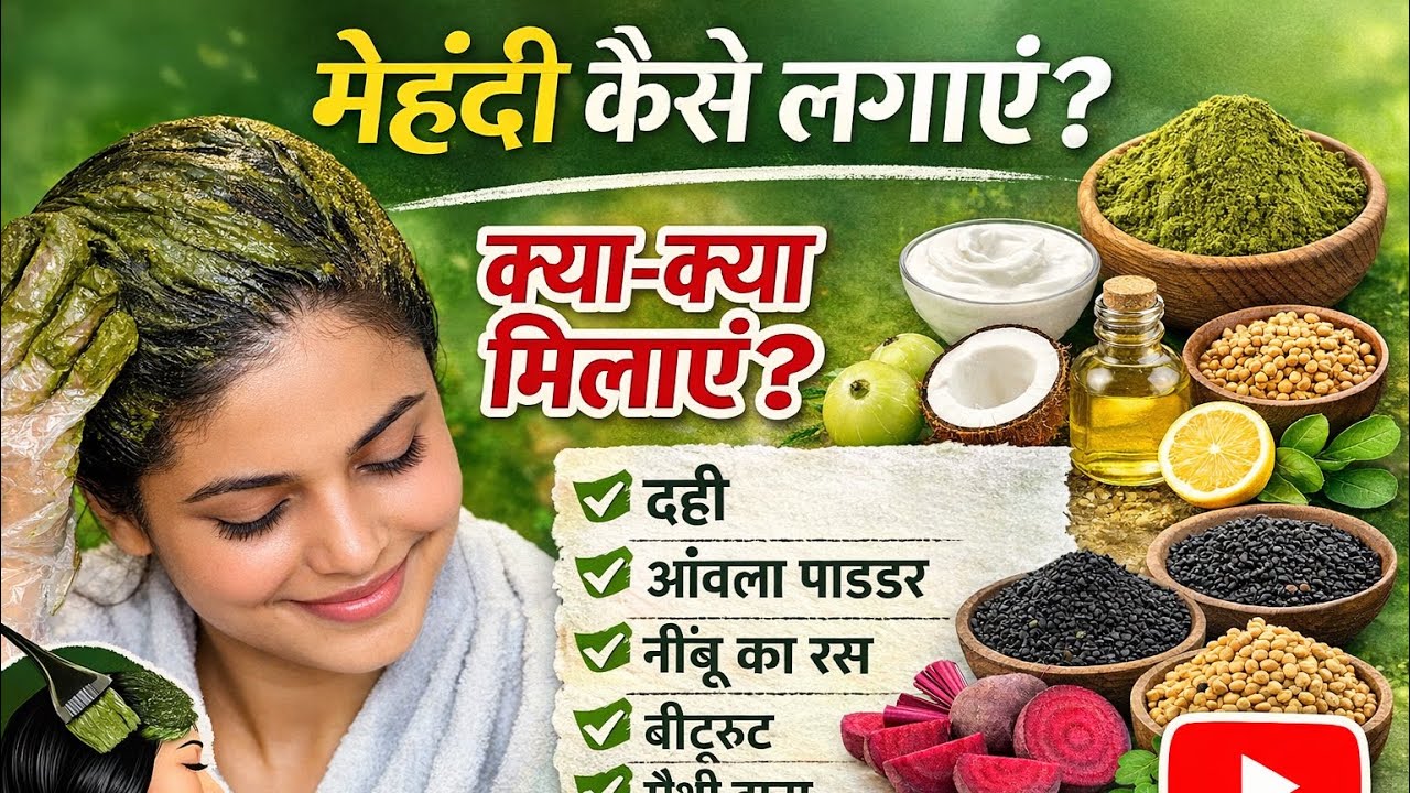 मेहंदी में क्या मिलाएं? बाल होंगे लंबे, घने और चमकदार | Complete Henna Hair Care Guide #homeramedie 