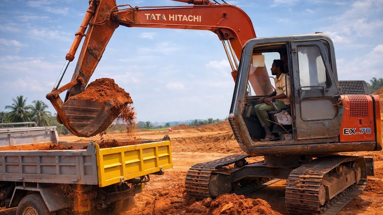 Massive Soil Loading Scene👌🔥 | Tata Hitachi & Eicher Truck Action 😱|