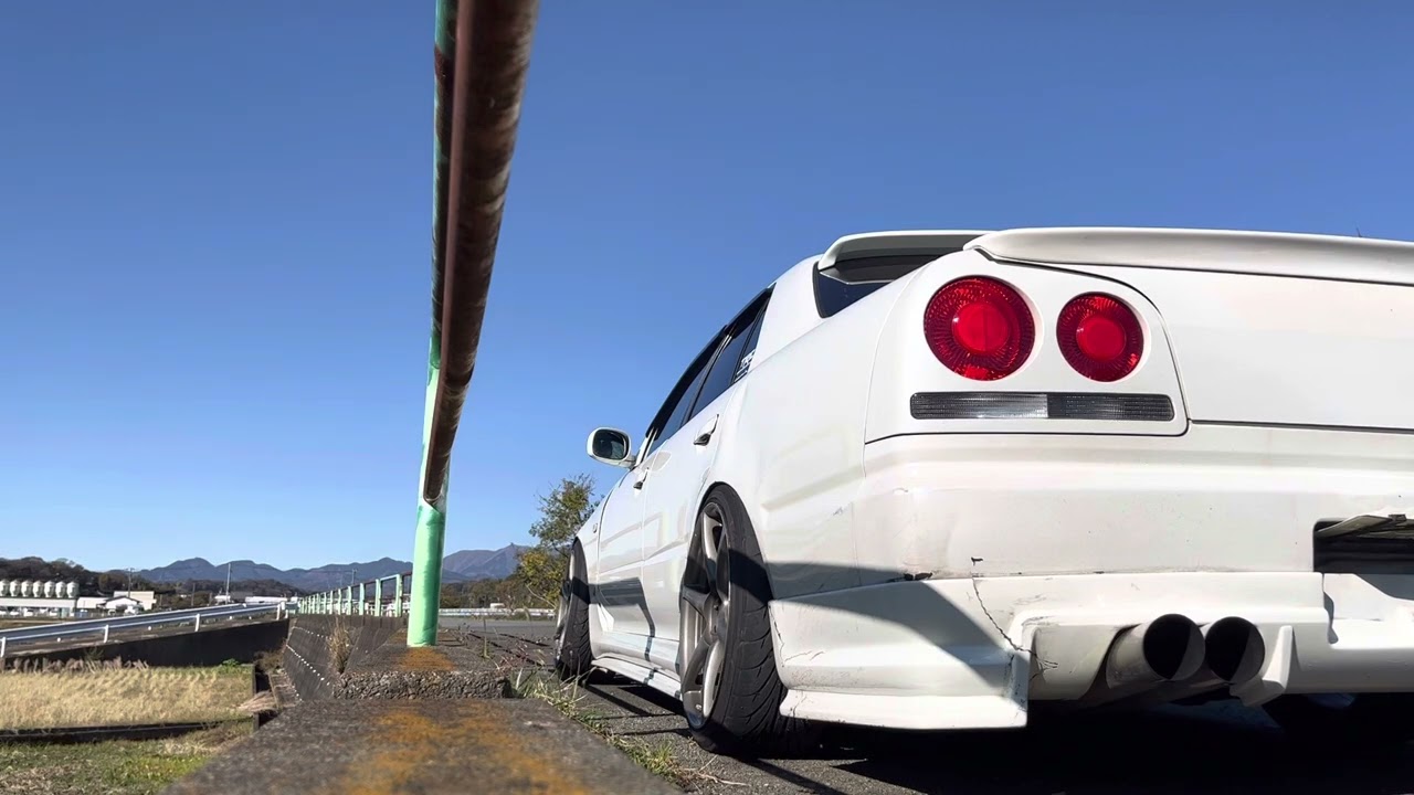 R34 スカイライン SR20DET マフラー音 デュアルマフラー 直管 エンジンスワップ シルビア skyline silvia exhaustsound