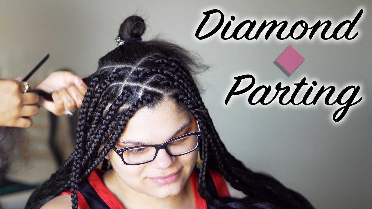 Diamond Parting for Box Braids