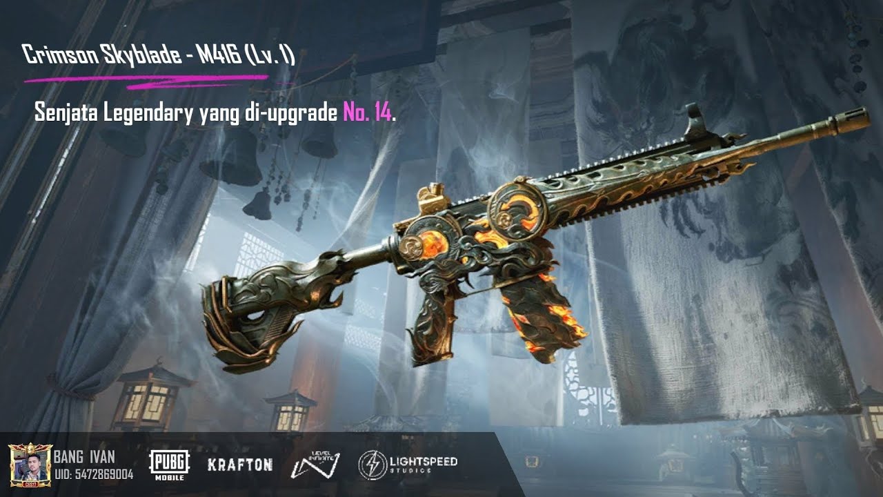 Gacha M416 Crimson Skyblade Langsung Upgrade K1LL Massage #pubgmobile 