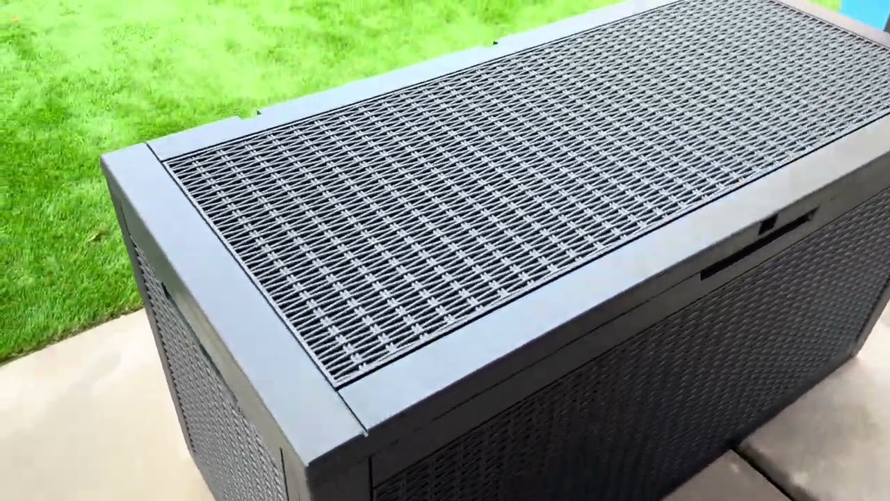 EasyUp Outdoor Storage Box Waterproof, UV Resistant with Hydraulic Rod, Reinforced Stability