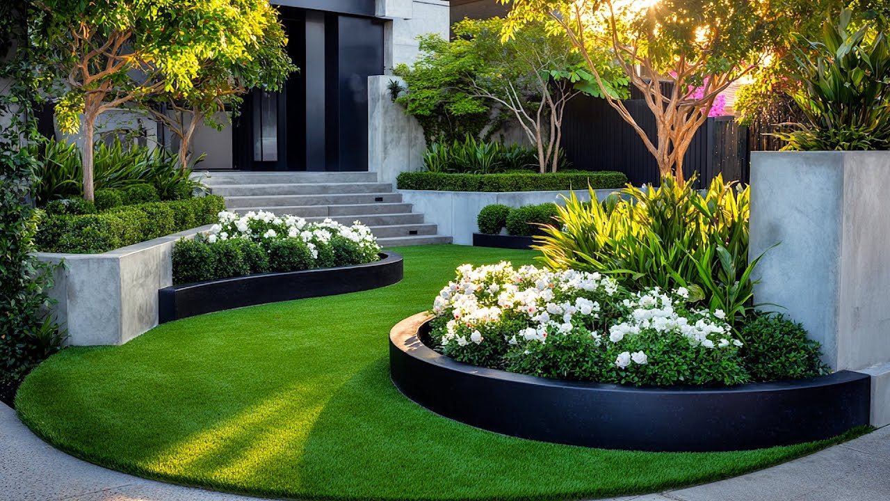 Give Your Front Yard a Fresh Look: Small-Lawn Landscaping Ideas with Eye-Catching White Green Trees