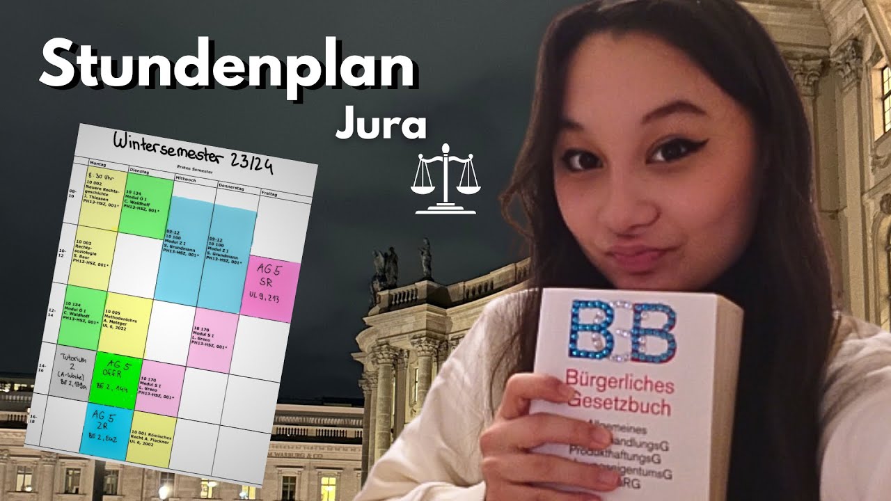 Mein STUNDENPLAN im 1. Semester JURA | Wie viel Freizeit? Welche Kurse muss man belegen?
