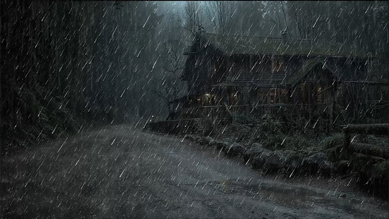 Rainstorm and Rolling Thunder for Sleep | Night Rain Ambience for Deep Sleep
