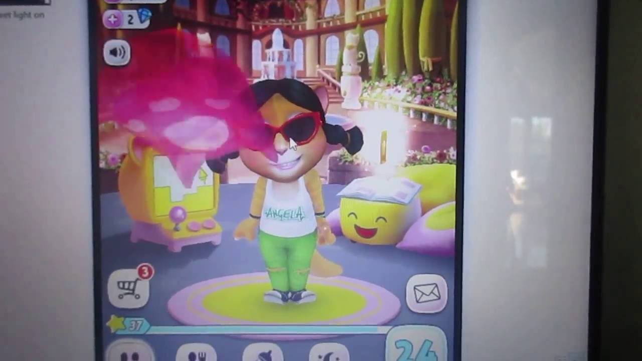My talking Angela pillow fight