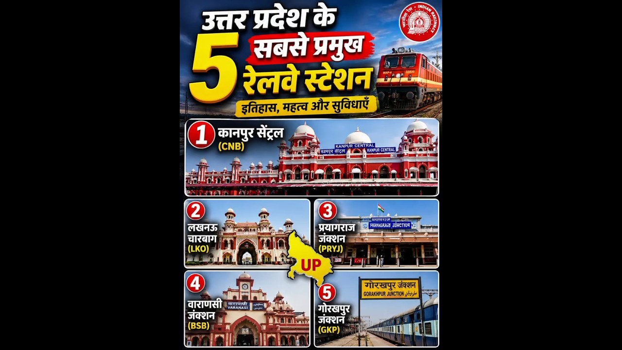 Top 5 Biggest Railway Stations in Uttar Pradesh 🚉 #shorts