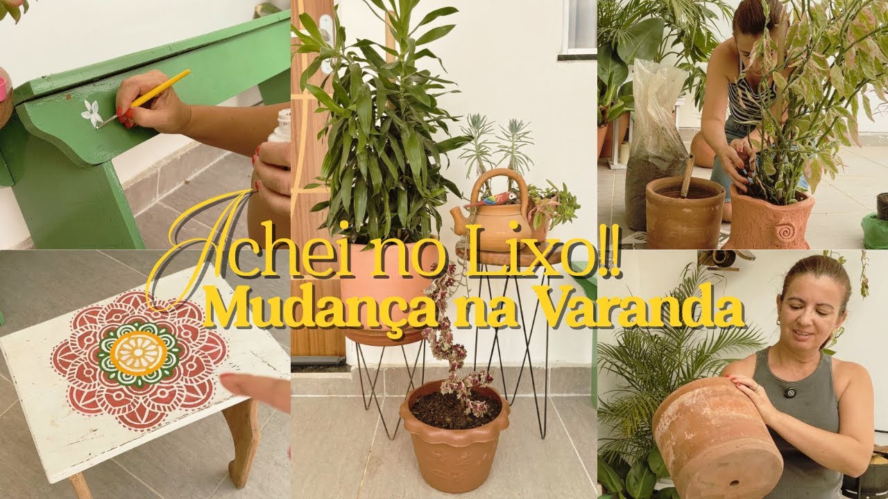 ACHEI NO LIXO E FICOU LINDO!!! NOSSA VARANDA TÁ VIRANDO UMA FLORESTINHA