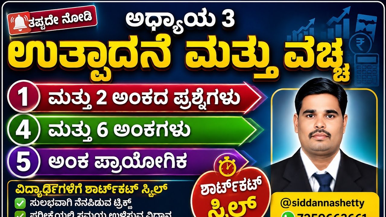 #ಅಧ್ಯಯನ  3 #ಉತ್ಪಾದನೆ ಮತ್ತು ವೆಚ್ಚ3/2 #2ndpuc#economic#2025/26#impotend#explain#