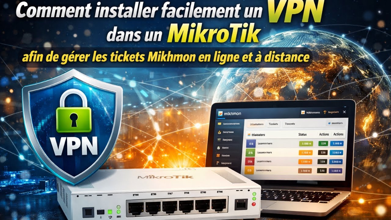 Comment installer  un vpn dans un mikrotik anfin de gérer les tickets mikhmon en ligne et a distance