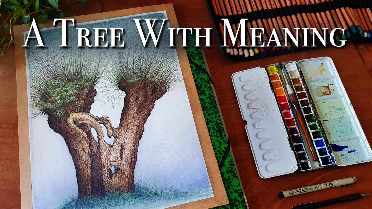 ART VLOG - Creating with fineliner, watercolour & coloured pencil while dealing with loss; a tribute