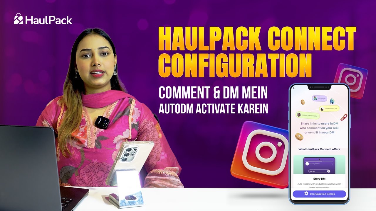 HaulPack Connect Instagram Configuration | Comment & DM mein AutoDM activate karein
