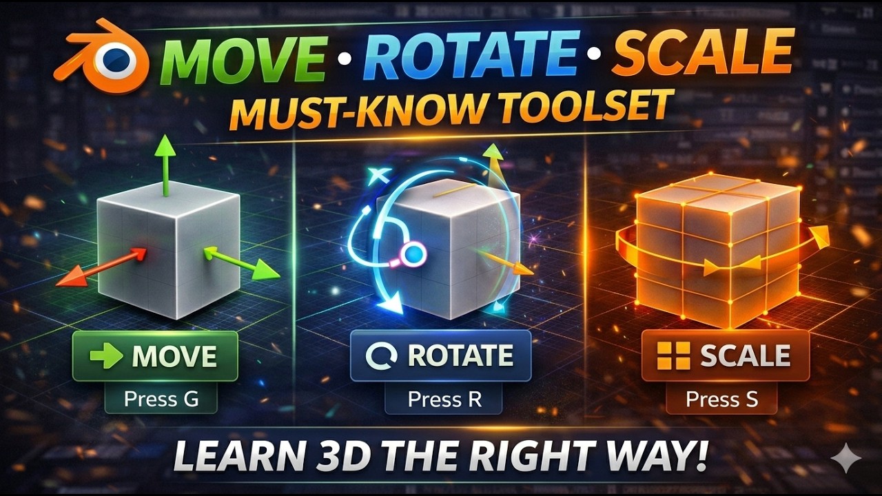 Перемещение, вращение и масштабирование в Blender (урок для начинающих)