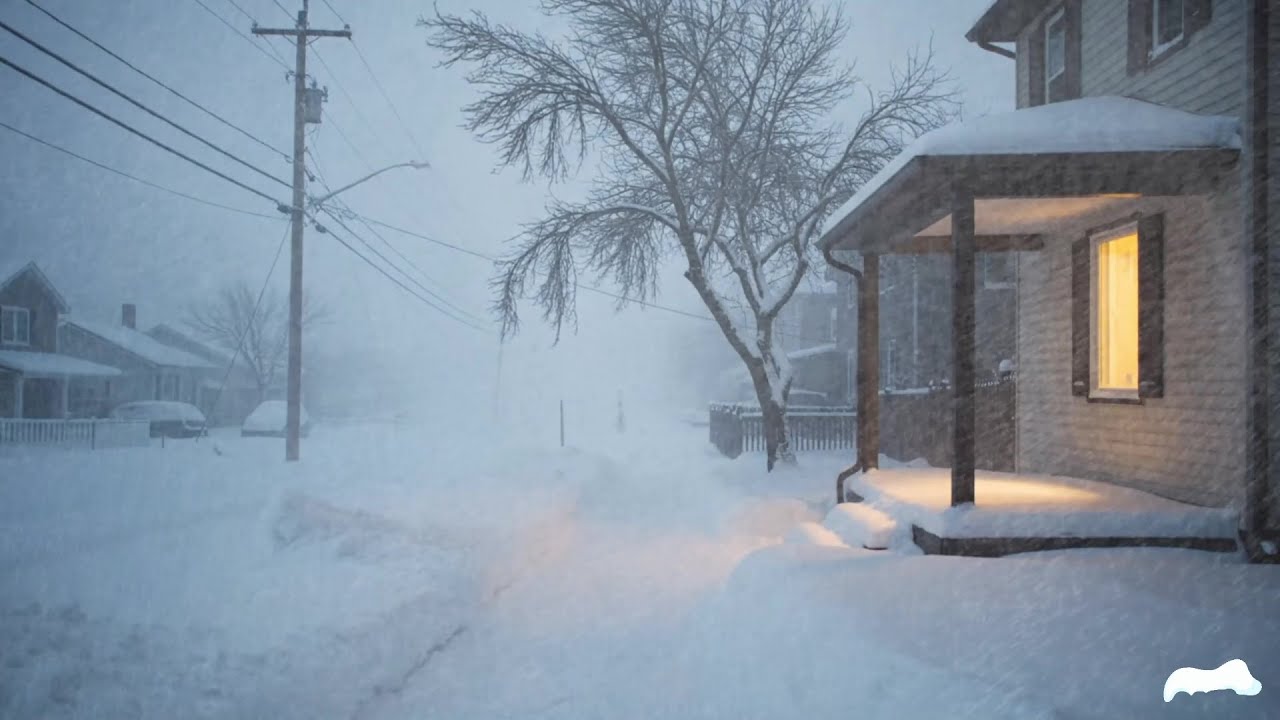 Heavy Blizzard White Noise ❄️ Snowstorm Ambience for Stress Reduction 🌨️ #LIVE