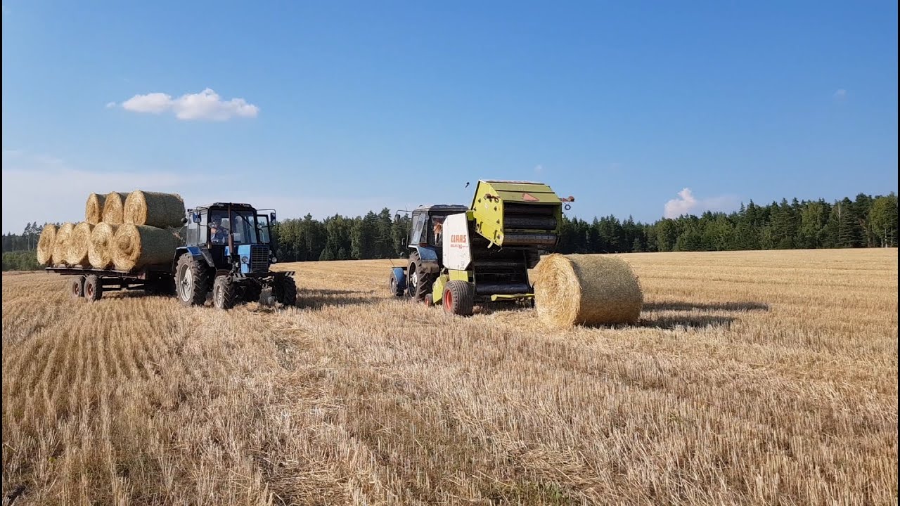 Заготовка соломы Владимирская обл./ пресс Claas Rollant 46 / трактора МТЗ 82.1 Камаз 