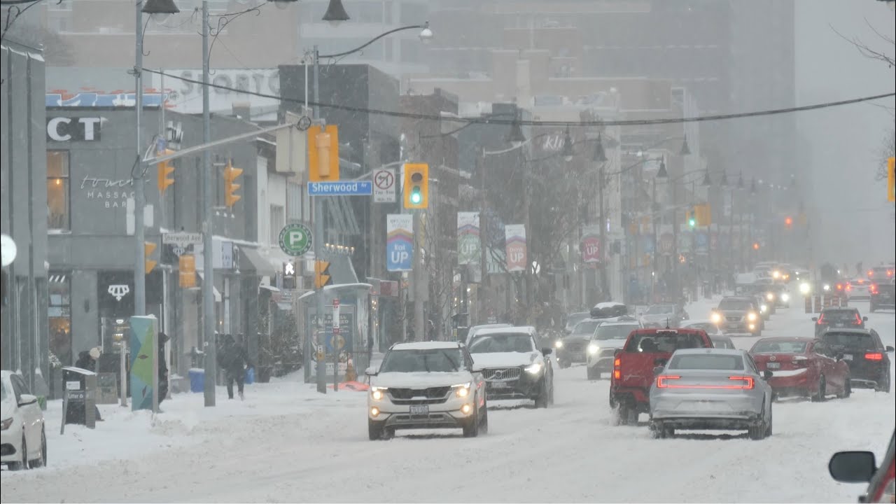 🔴Toronto Live - Heavy Snowfall on Boxing Day in Toronto GTA - Snow Drive to Downtown