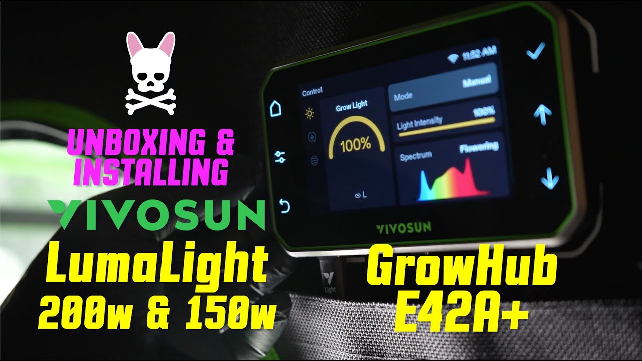 New Home Grow Lights - Vivosun LumaLight 200w and 150w - GrowHub Controller E42A+ Grow Tent Pro Kit
