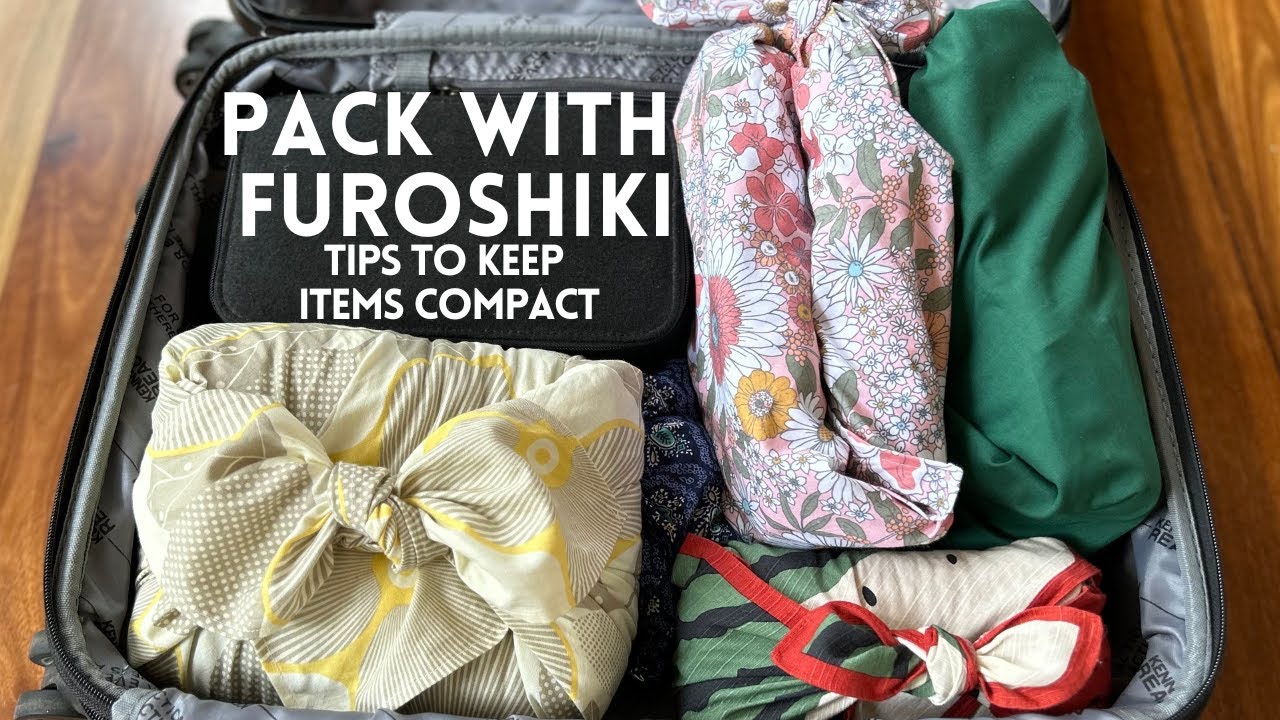 Pack your bag with Furoshiki - Useful tips to keep bulky clothes compact in your suitcase, etc.