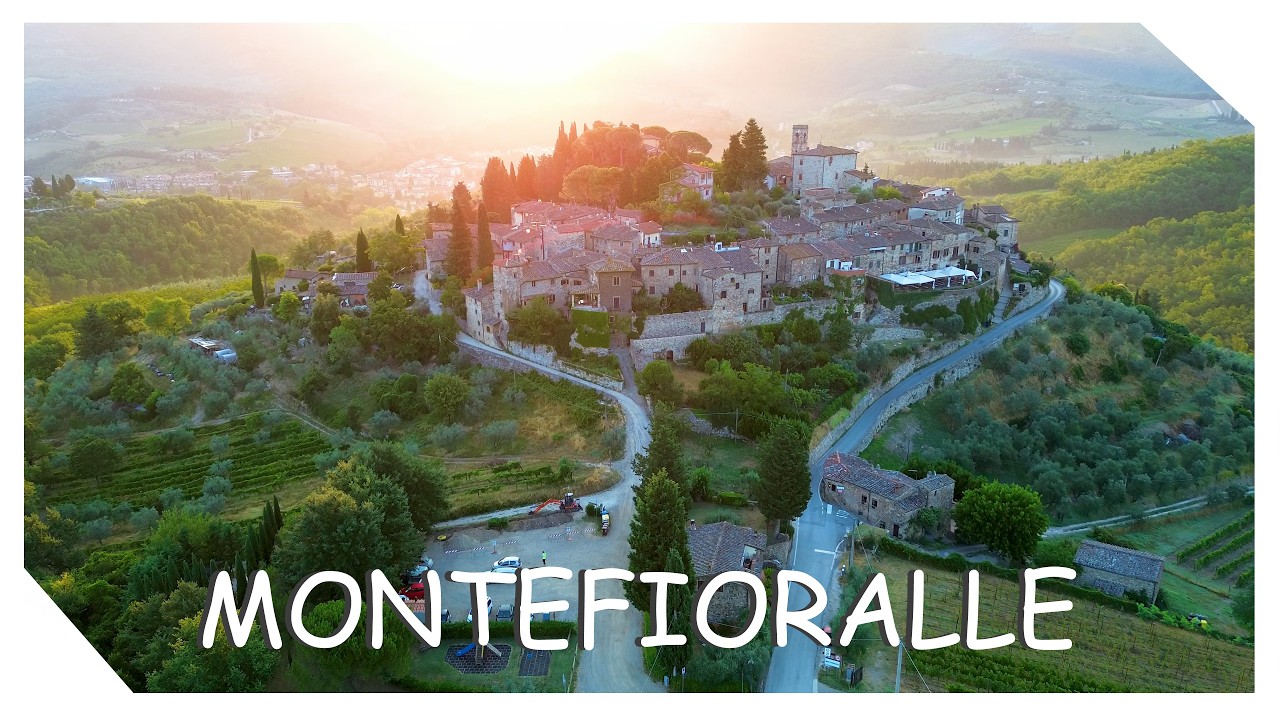Montefioralle  - Borgo medievale - Firenze - Greve in chianti - 4k-  Walking and Fly Tour #medieval