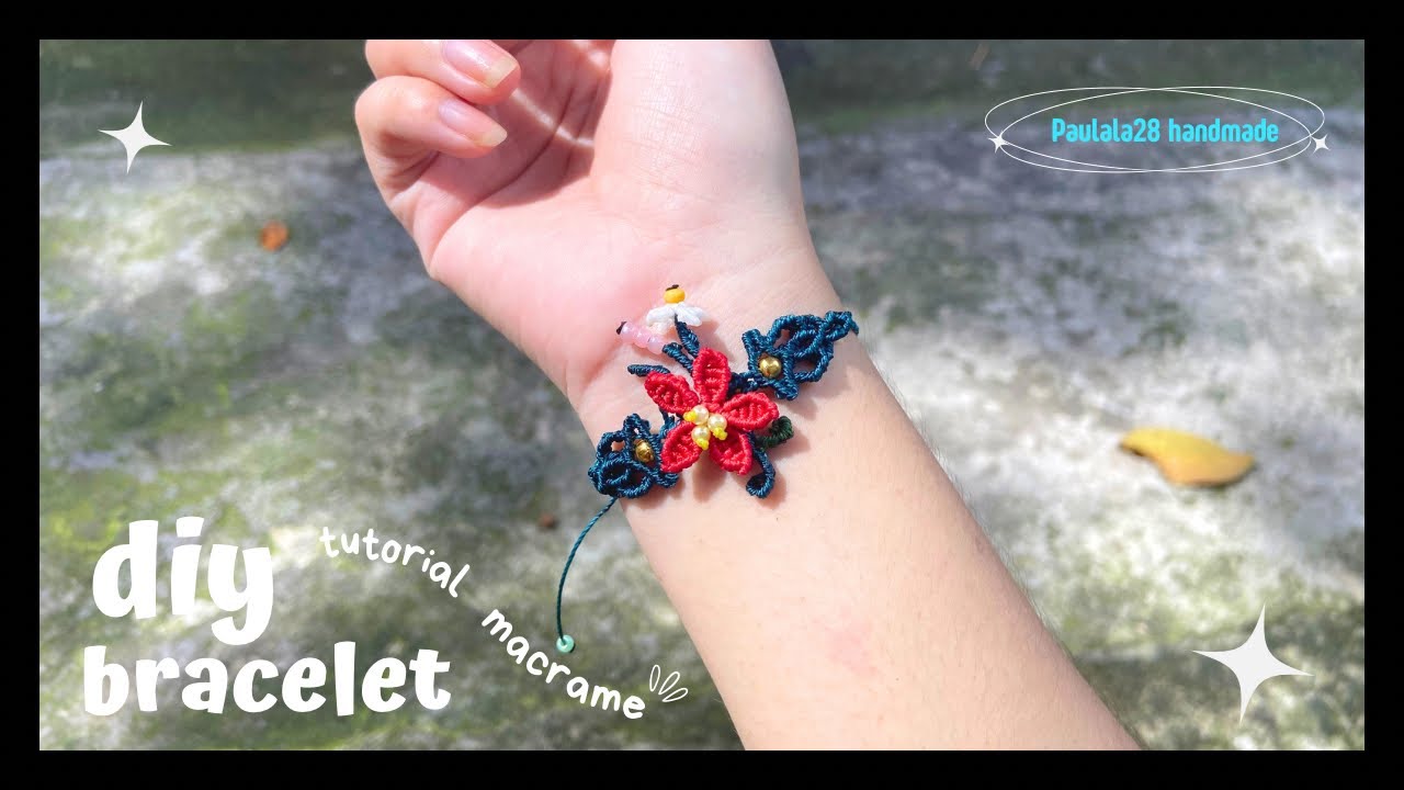 Macrame tutorial | How to make the flower bracelet • Vòng tay pulsera de hilo 手镯 팔찌 बरेसलेट DIY