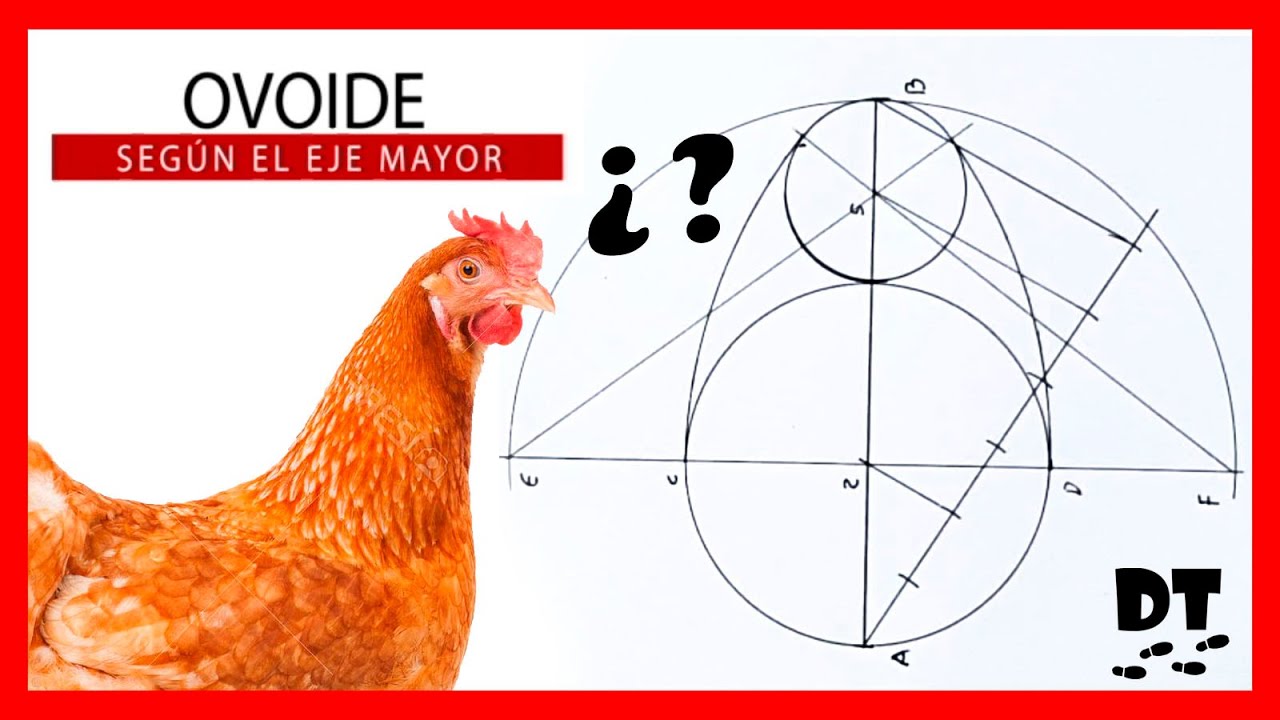 🥚 Como dibujar un OVOIDE dado el eje MAYOR 🍳 Dibujo técnico paso a paso | Fácil Garantizado