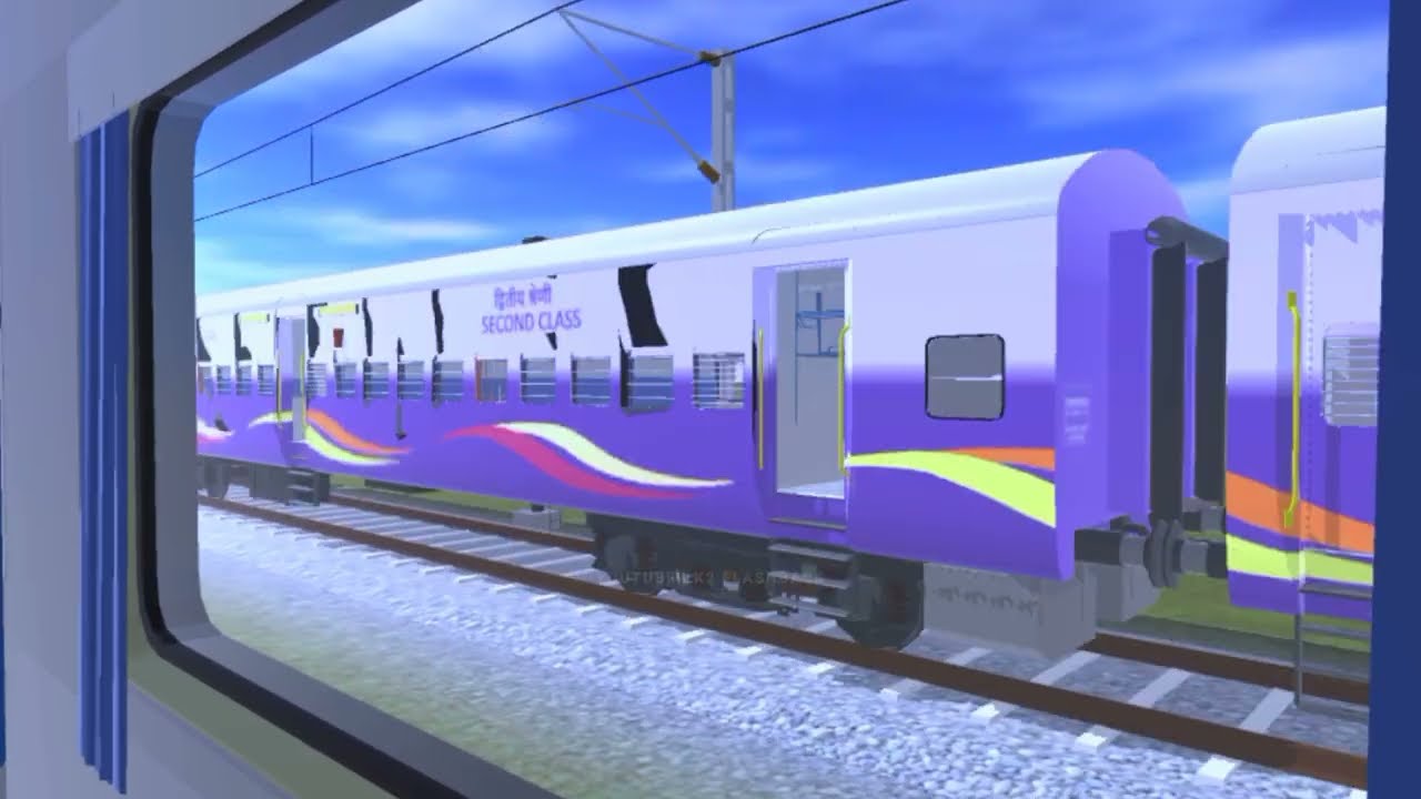 New! Varanasi Mahamana Express Departure New Delhi Junction - Indian Train Crossing 3D - 110 Episode