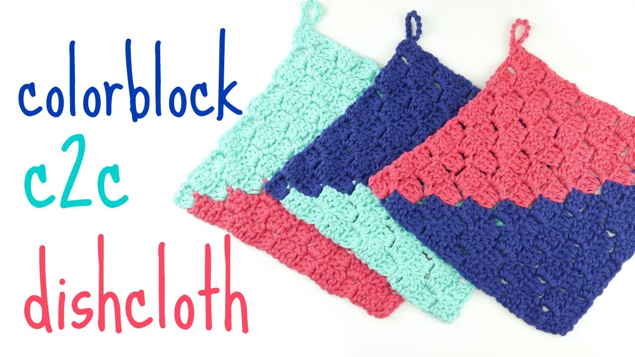 Colorblock C2C Dishcloth, Summer of Dishcloths CAL!