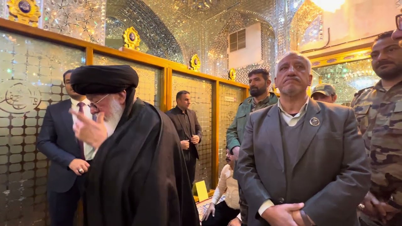 ٢٠٢٠/٢/١١ زيارة سماحة المرجع الصدر دام ظله الى مرقد السيد محمد بن الامام علي الهادي عليه السلام