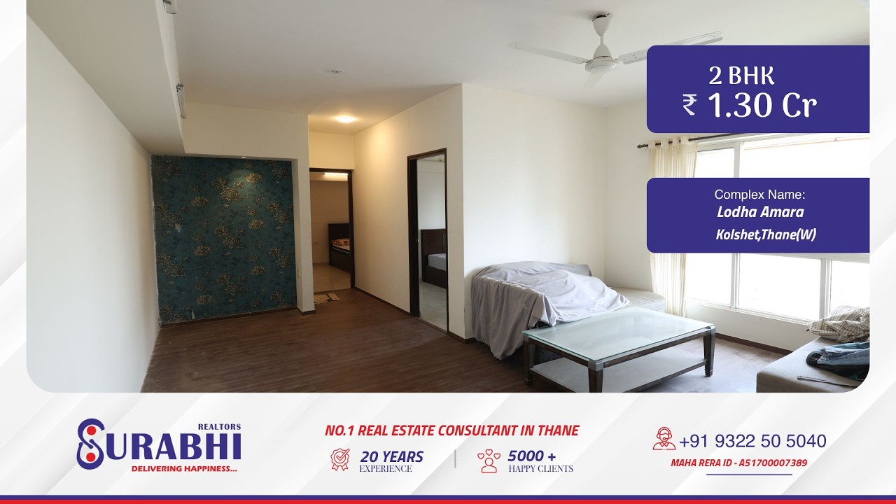 🏡✨2 BHK Flat in Lodha Amara, Kolshet| ₹1.30 Cr | 640 Sq.ft | Ready To Move