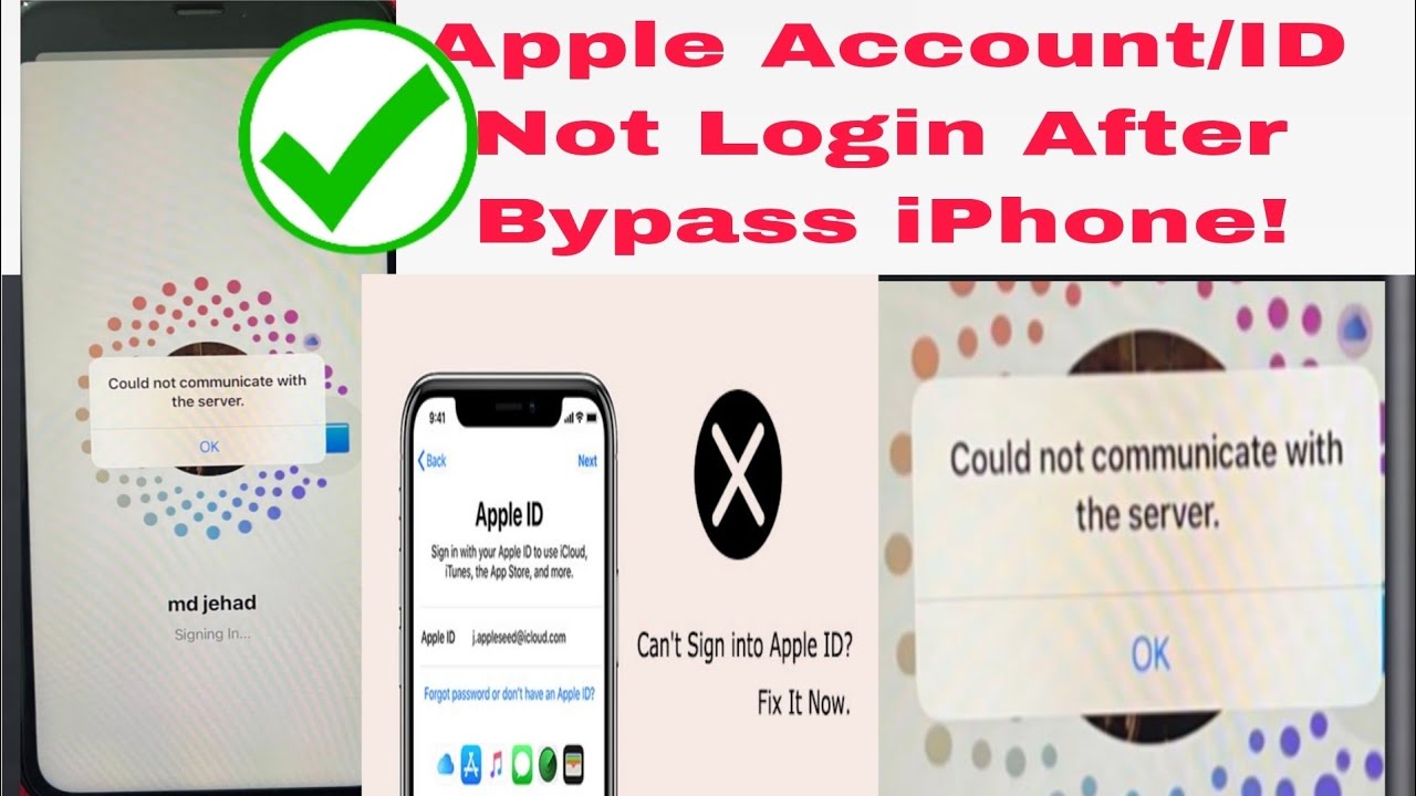 Bypass iphone Apple ID Login Problem 100% Solution | Could Not Communicate With the Server 