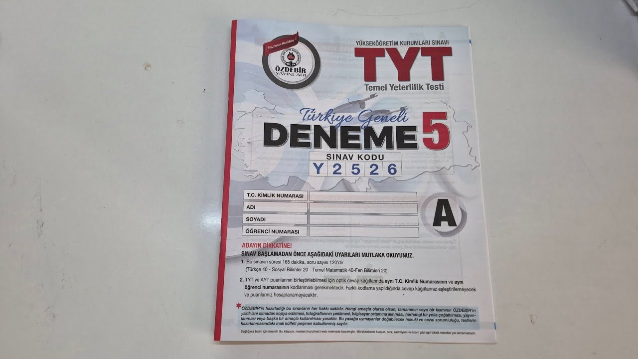 ÖZDEBİR TYT 5 TÜRKİYE GENELİ YORUMUM #tyt #yks 