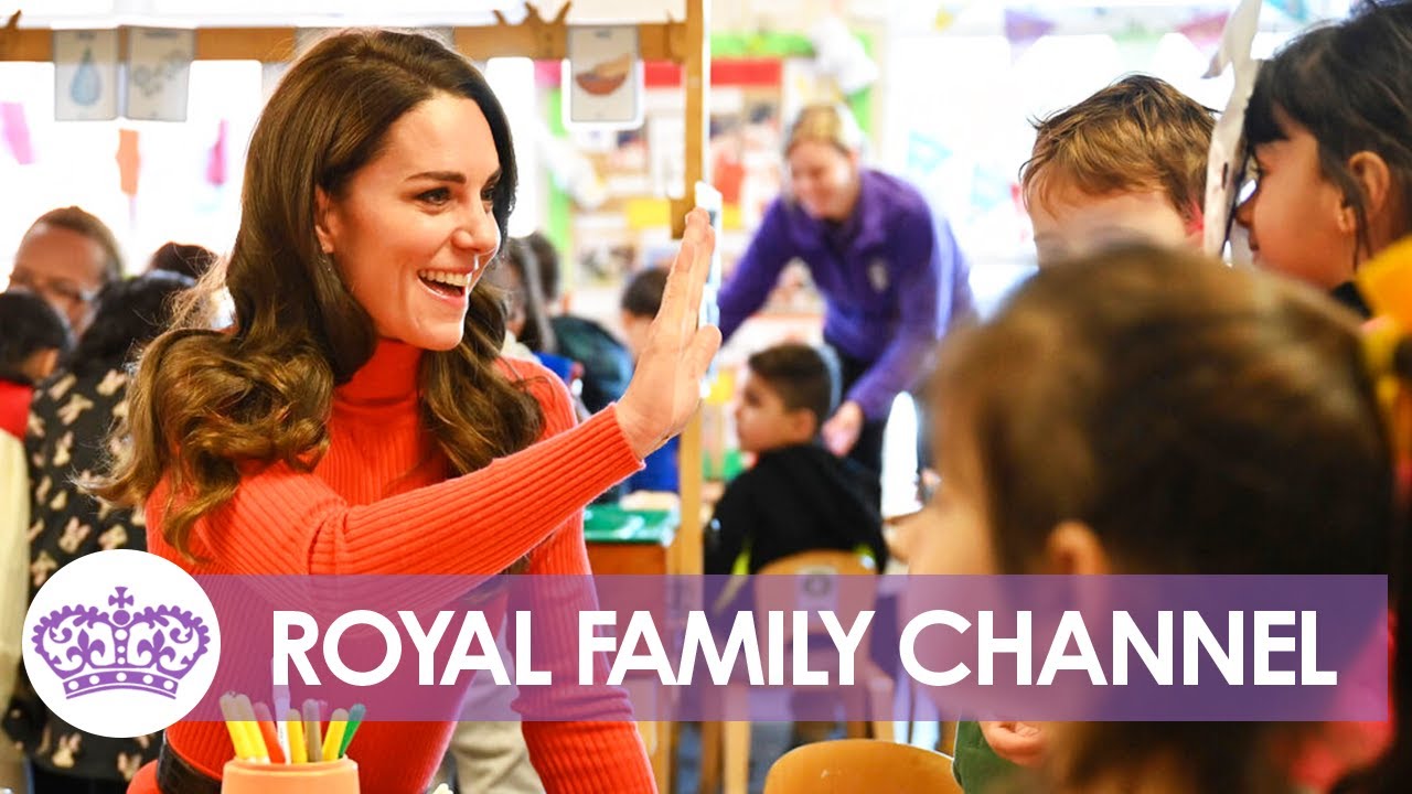 Kate Plays with Excited Kids During Nursery Visit