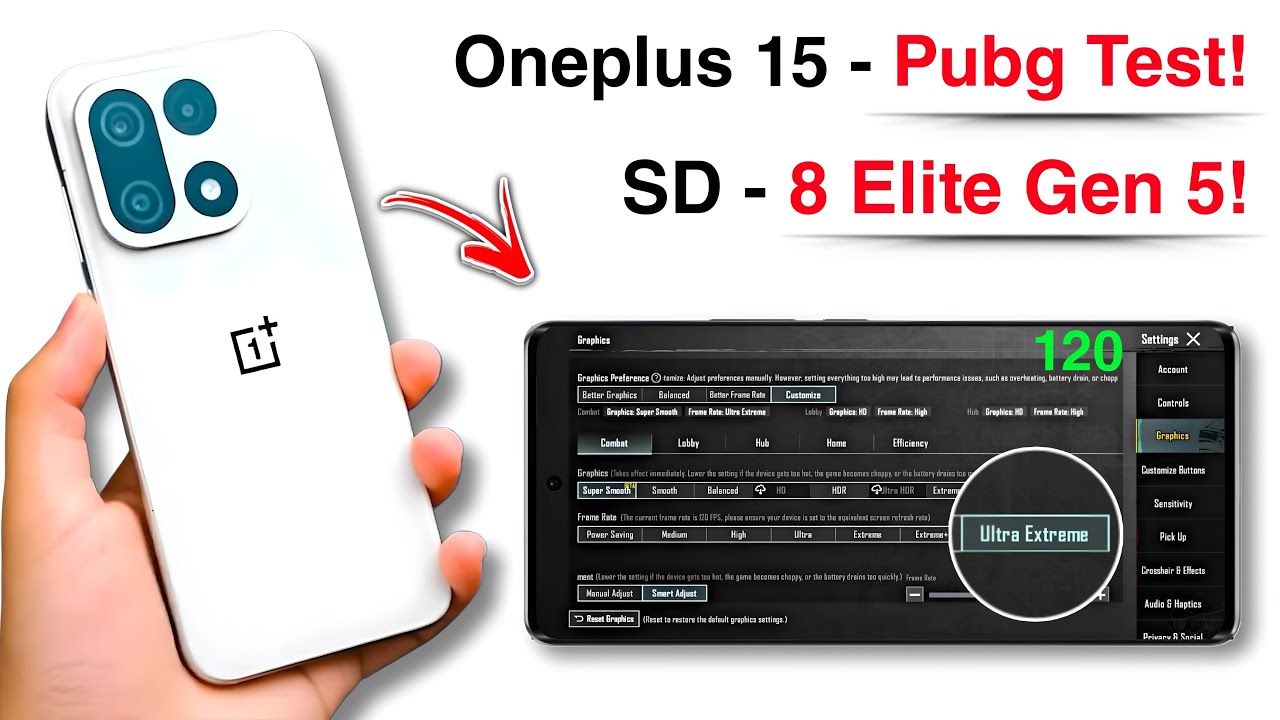 OnePlus 15 Pubg Test, OnePlus 15 Bgmi Test, Graphics Test - 165Hz + SD 8 Elite 5 Gen.!😱
