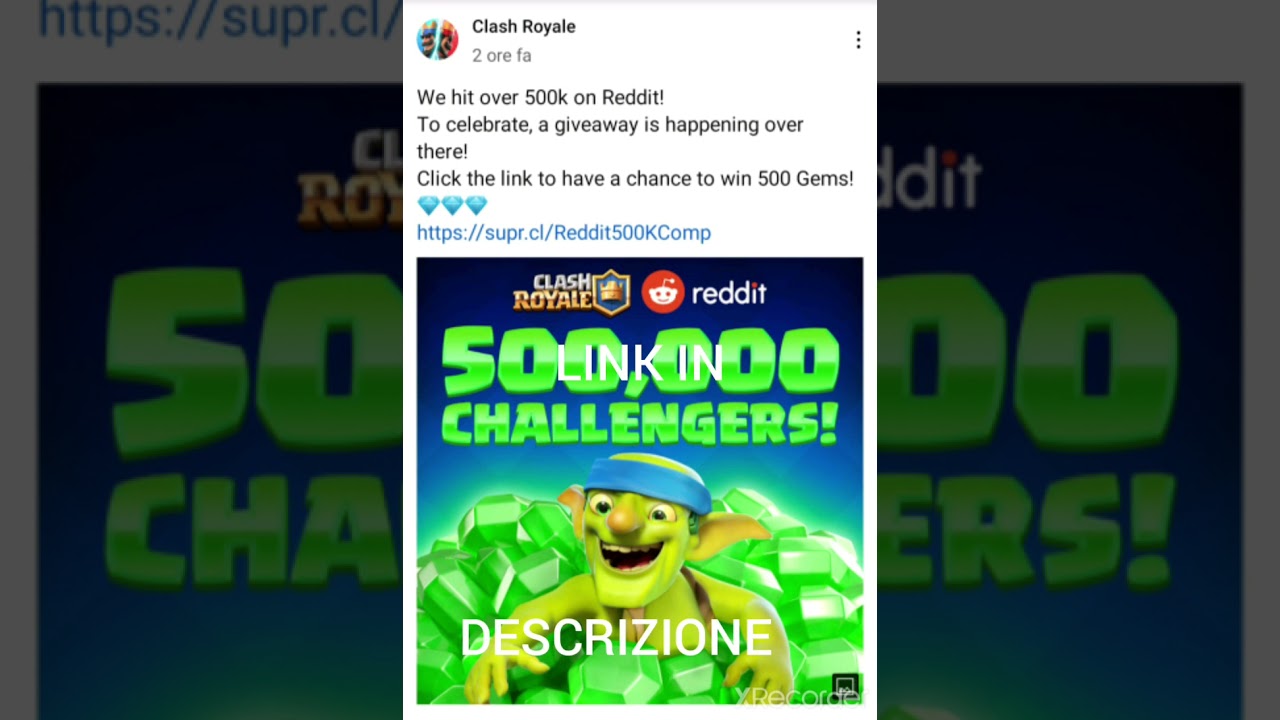 500 GEMME GRATIS OF CLASH ROYAL