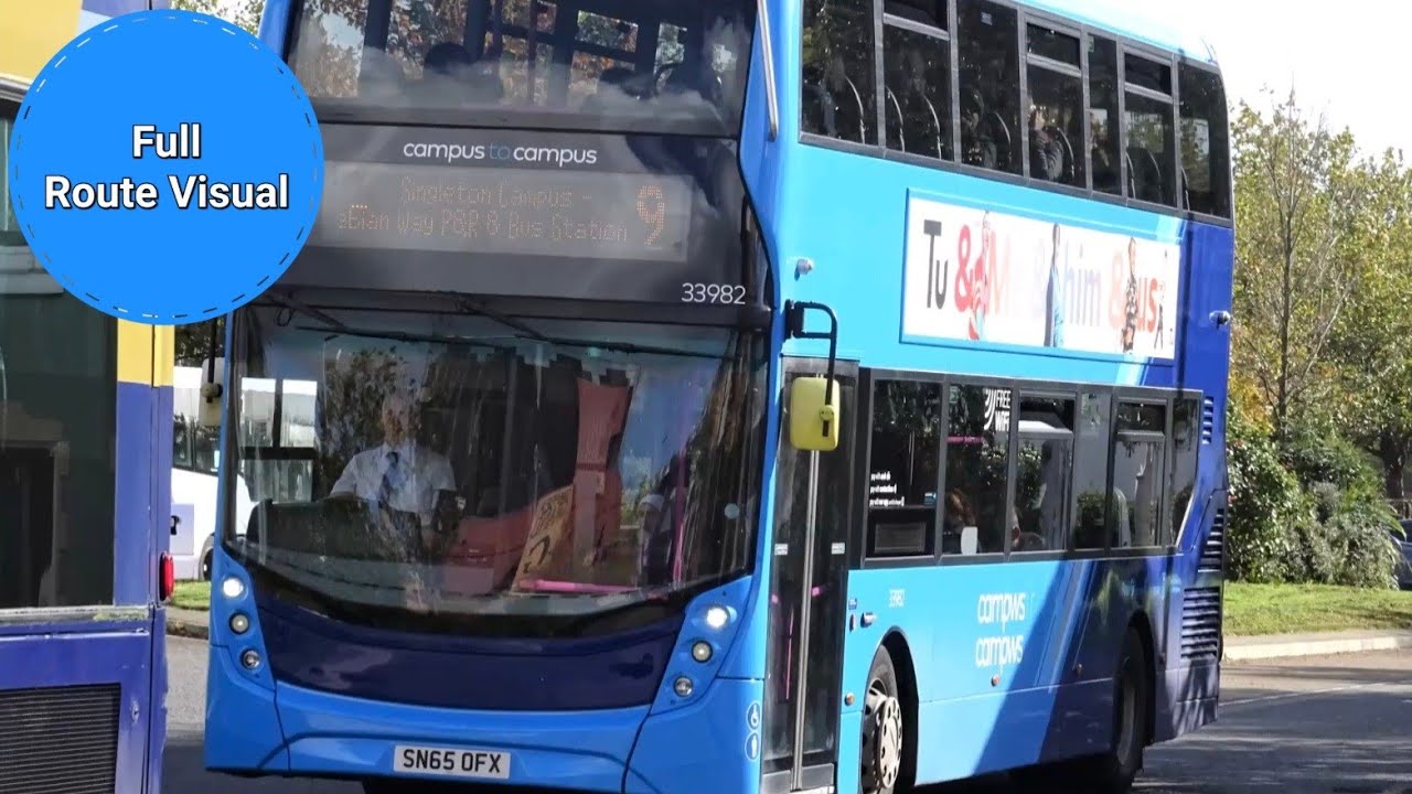 First Cymru Swansea 'Campus to Campus' 9 Full Route Visual- Bay Campus to Singleton Campus