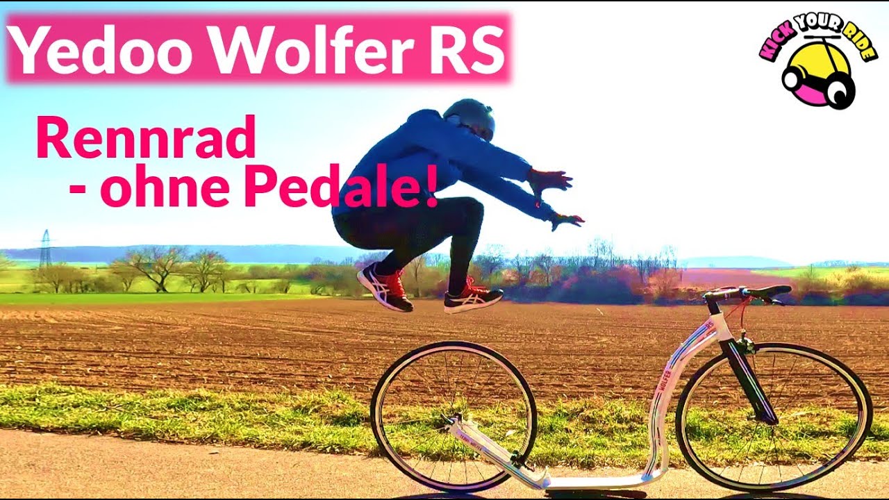 Rennrad ohne Pedale: Yedoo Wolfer RS - Testfahrt des ultraschnellen Tretrollers mit Alu und Carbon!