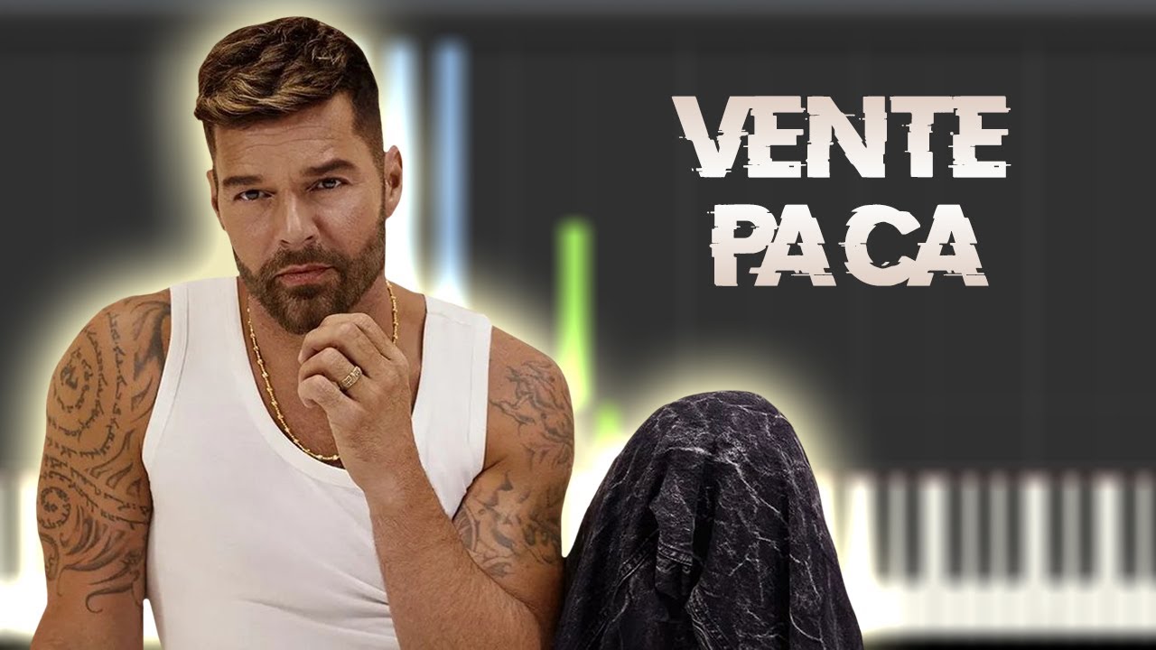 Ricky Martin - Vente Pa' Ca ft. Maluma | Instrumental Piano Tutorial / Partitura / Karaoke / MIDI