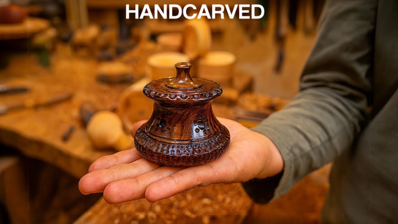 Walnut Transformation: Raw Wood to Carved Incense Holder
