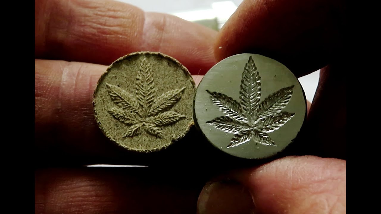 How to Making a Kief Hash Puck with a Cannabis Leaf Stamp in a pollen press