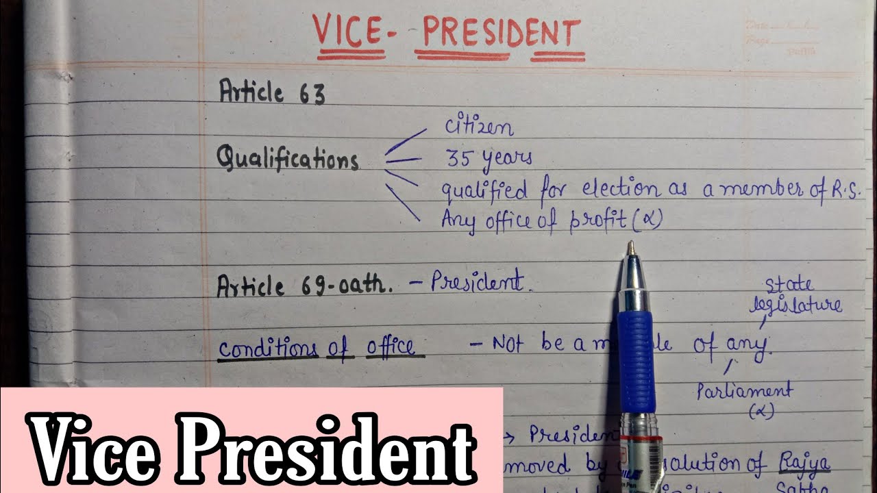 Vice President || lec.35 || Handwritten notes || Indian Polity || An aspirant !