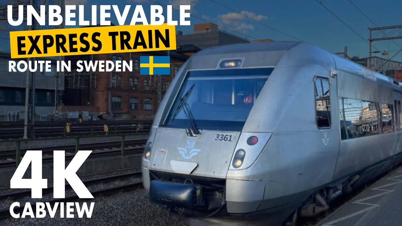 🚅🇸🇪😯 UNBELIEVABLE EXPRESS TRAIN ROUTE IN SWEDEN - 4K CABVIEW (Kristinehamn to Stockholm)