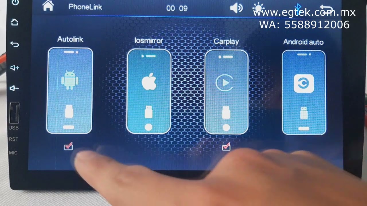 FUNCIONAMIENTO ESTEREO UN DIN 9 PULGADAS CON ANDROID AUTO Y APPLE CARPLAY